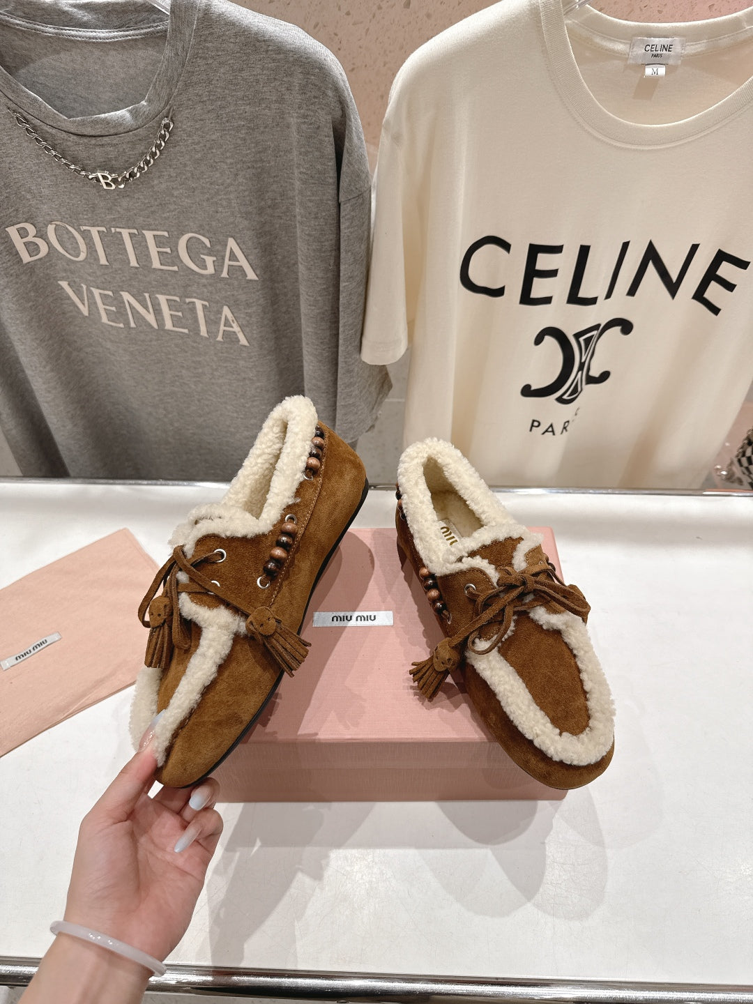 Miu miu Loafer Yünlü