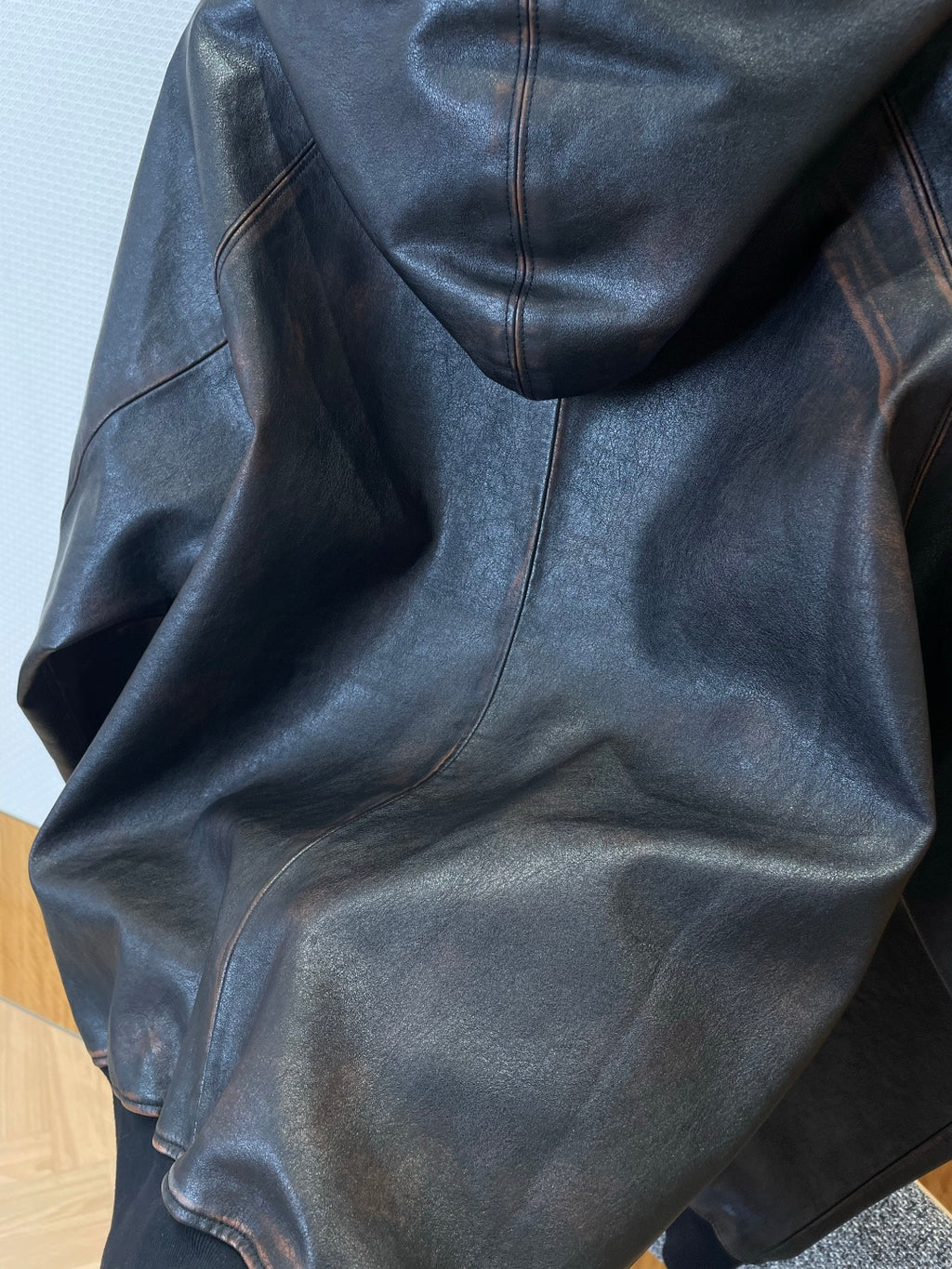 Prada Kapşonlu Deri Ceket