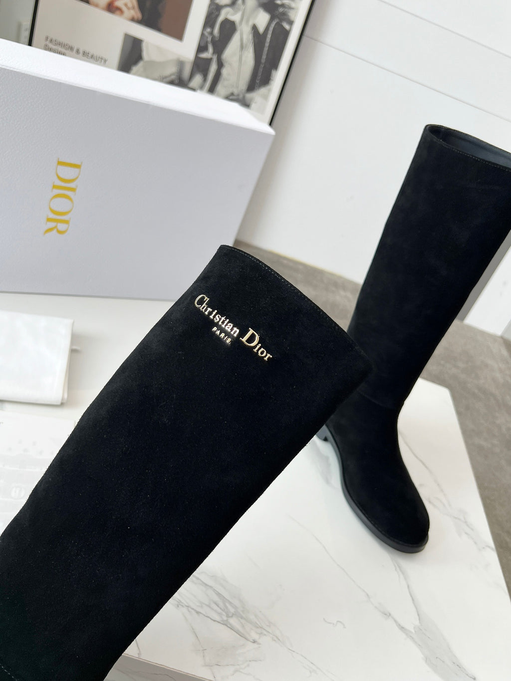 Dior Süet Uzun Çizme