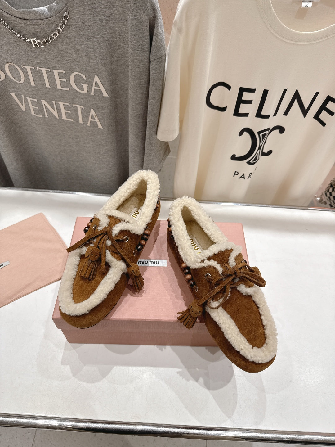 Miu miu Loafer Yünlü