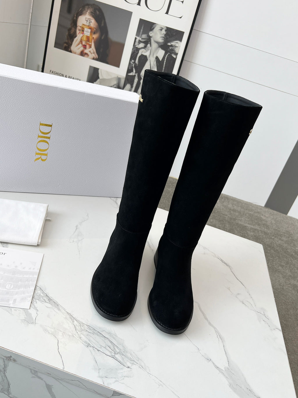 Dior Süet Uzun Çizme