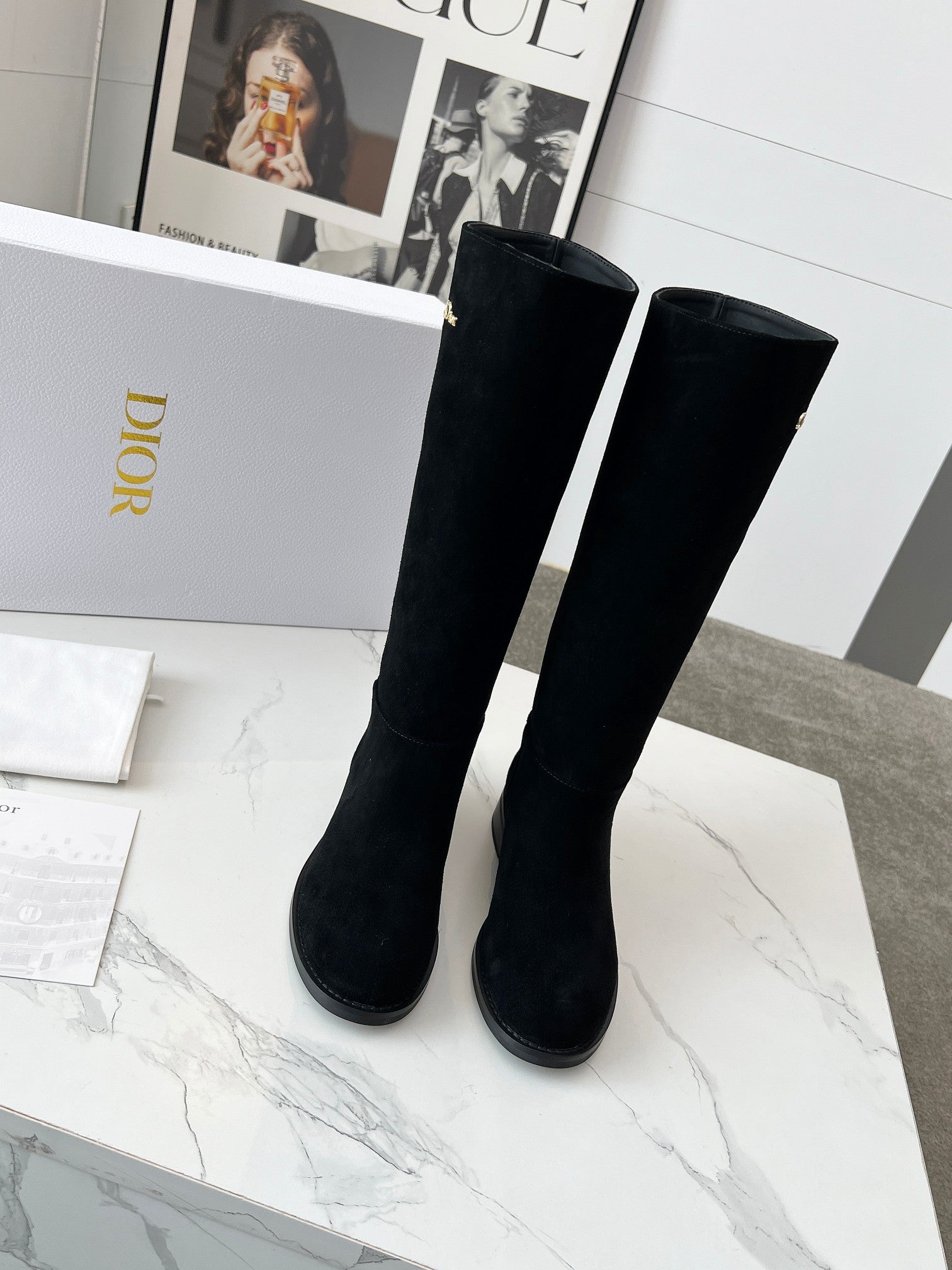 Dior Süet Uzun Çizme