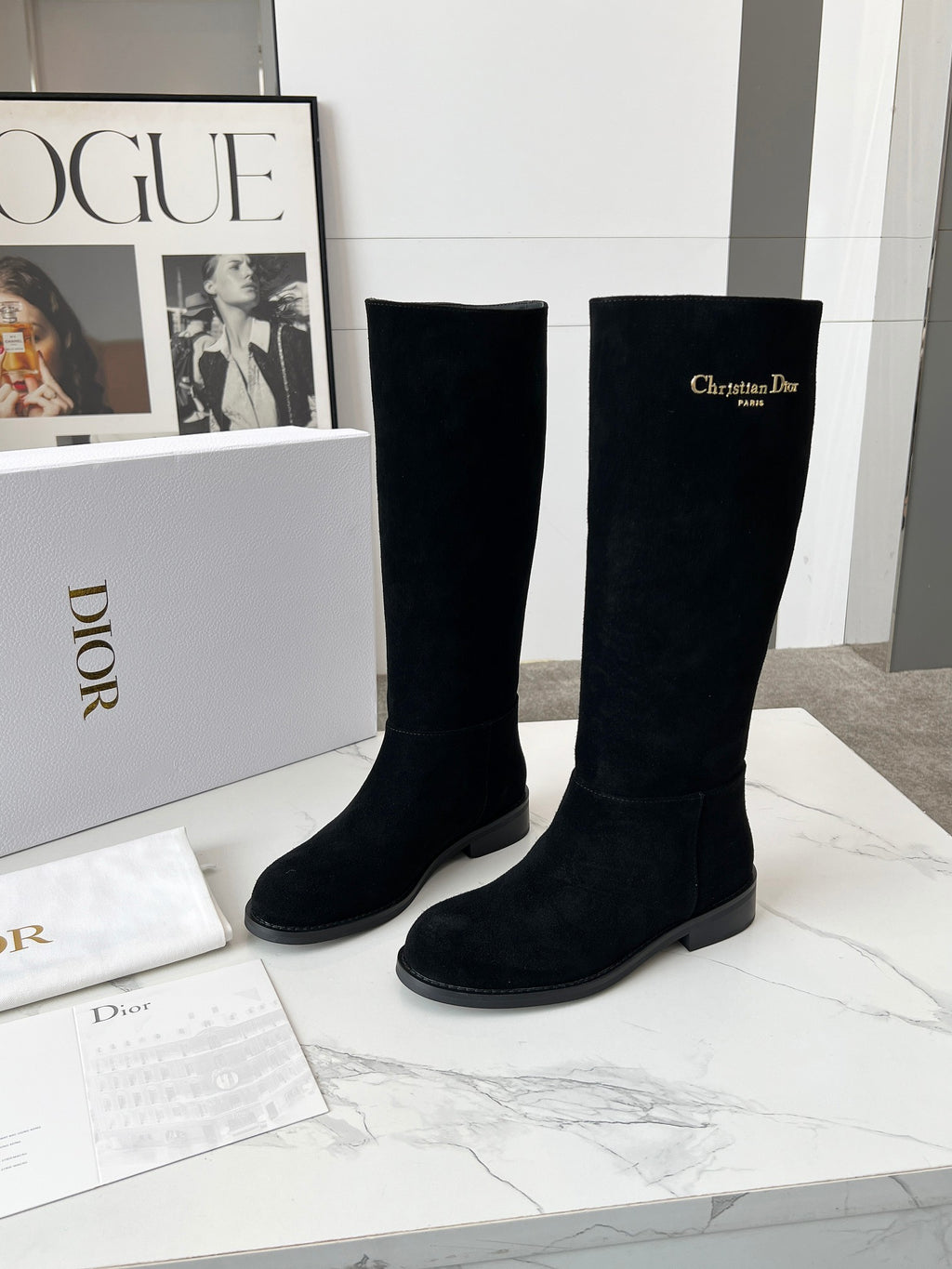 Dior Süet Uzun Çizme