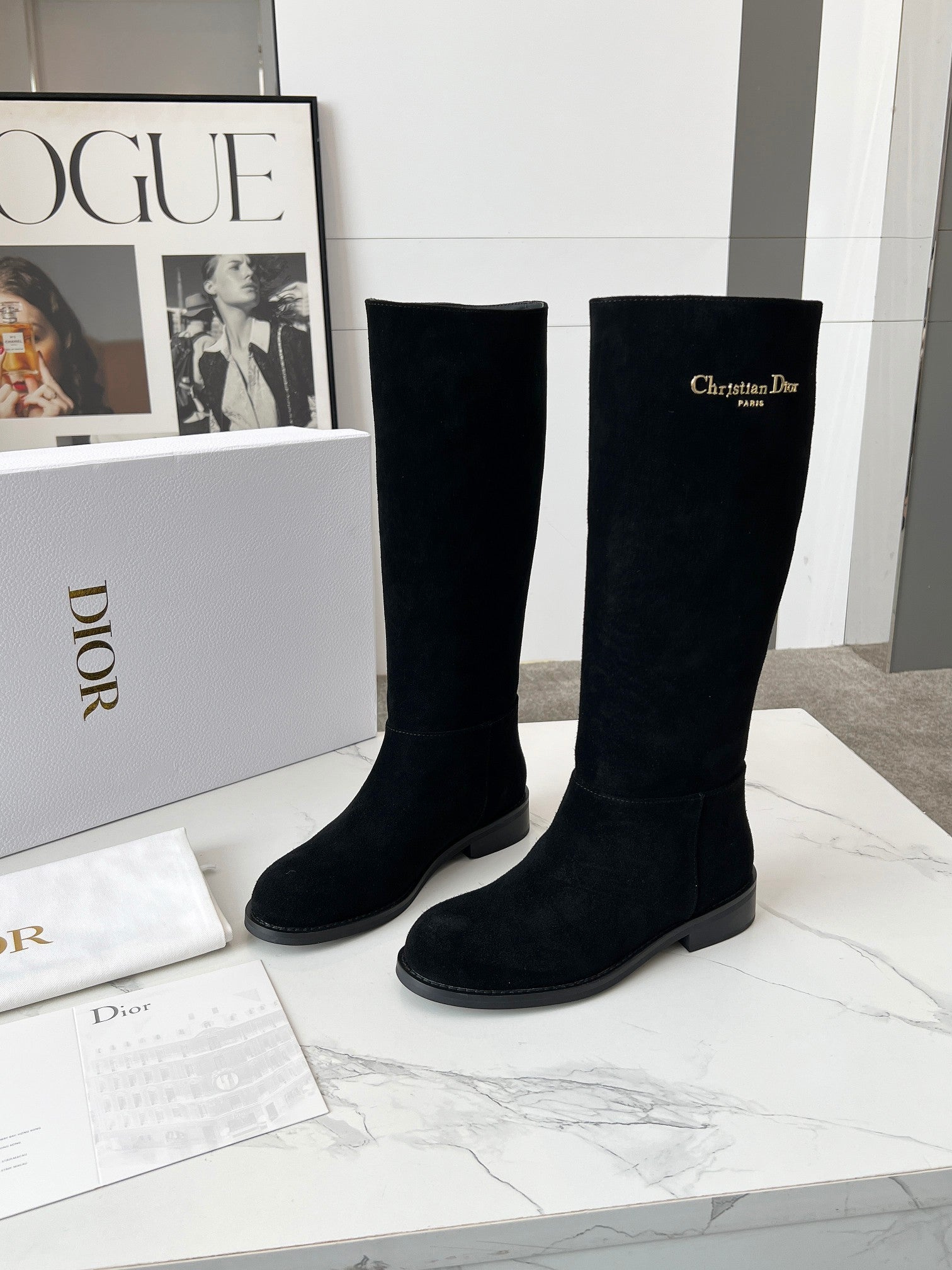 Dior Süet Uzun Çizme