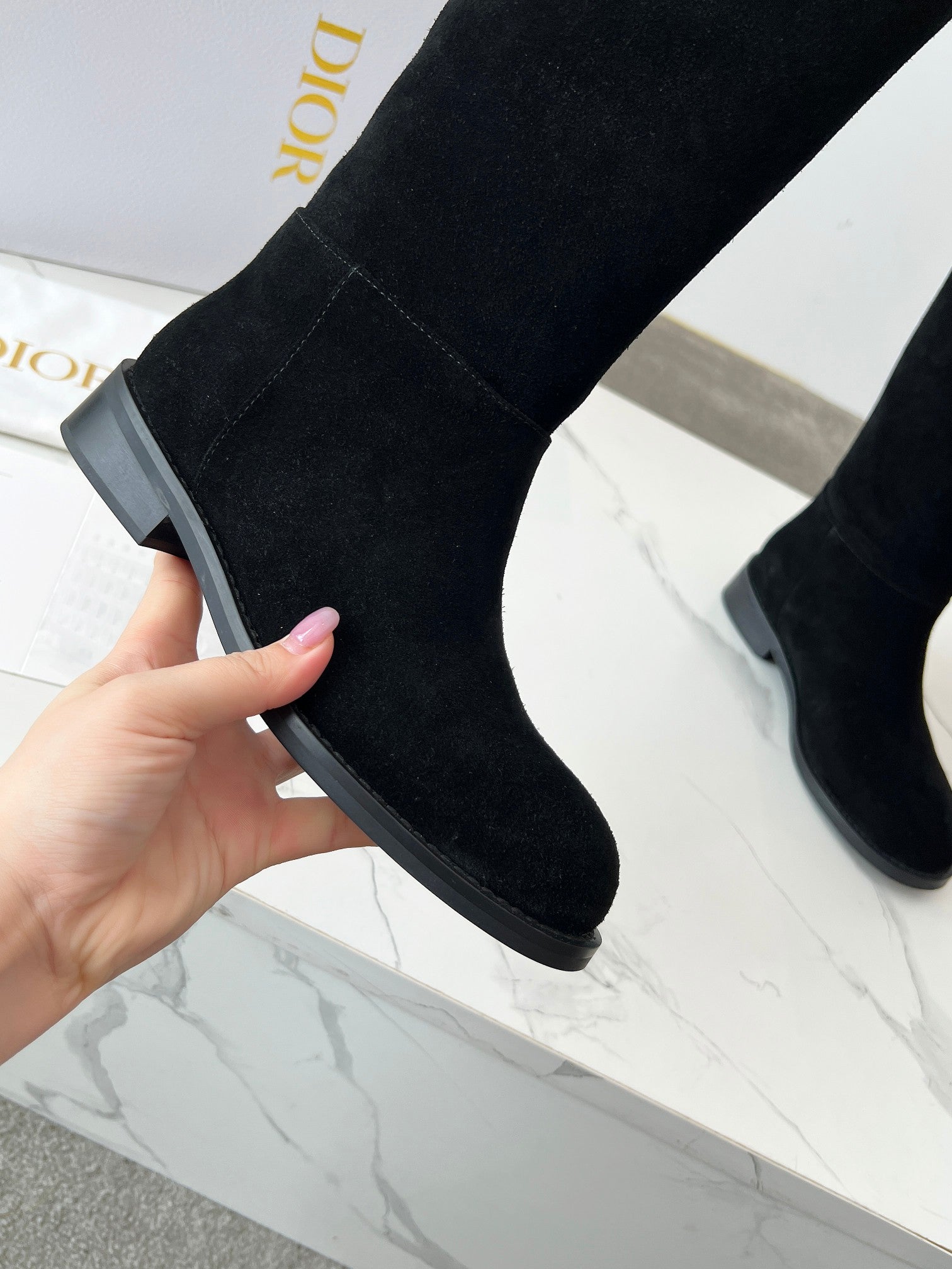 Dior Süet Uzun Çizme