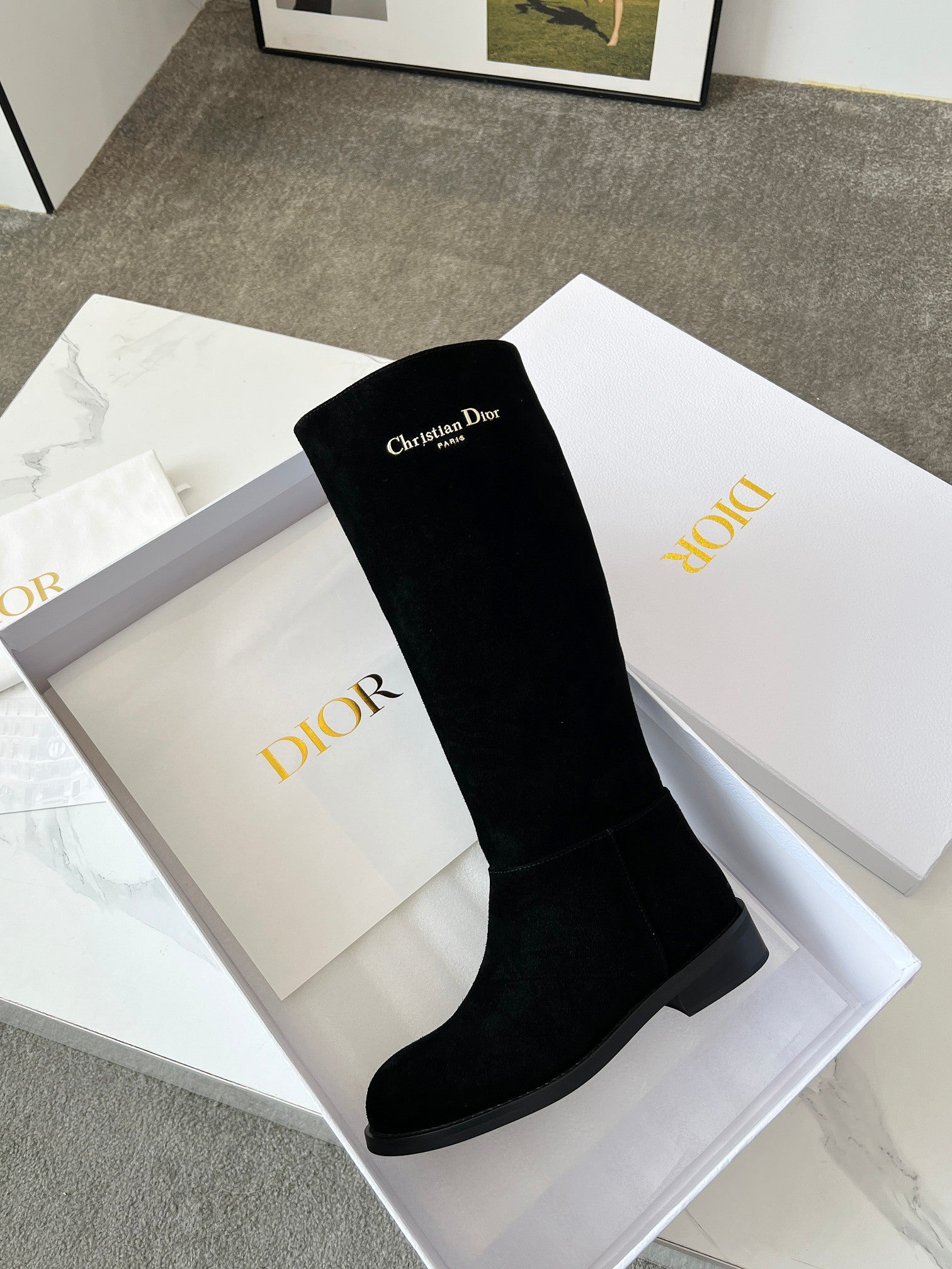 Dior Süet Uzun Çizme