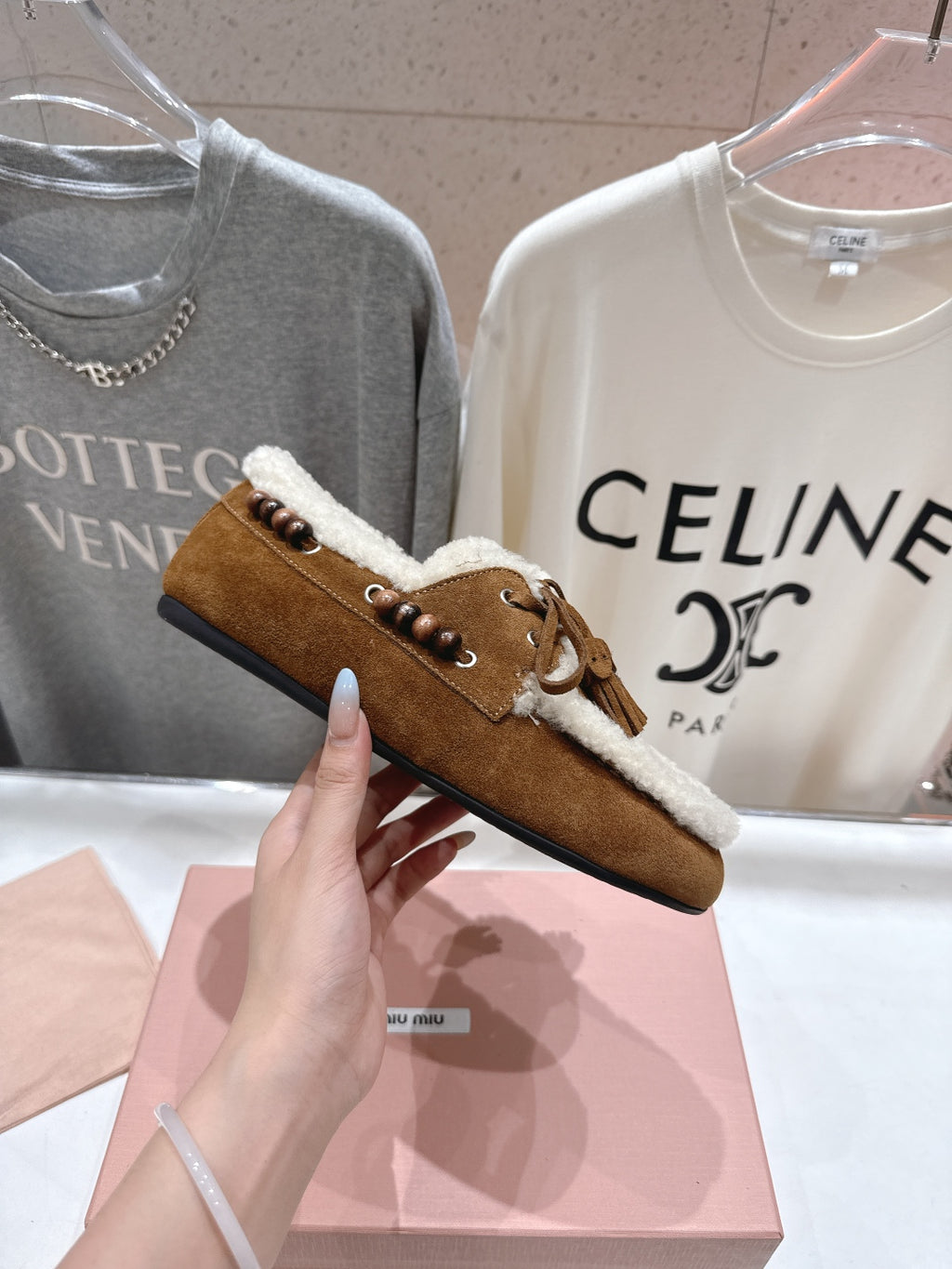 Miu miu Loafer Yünlü