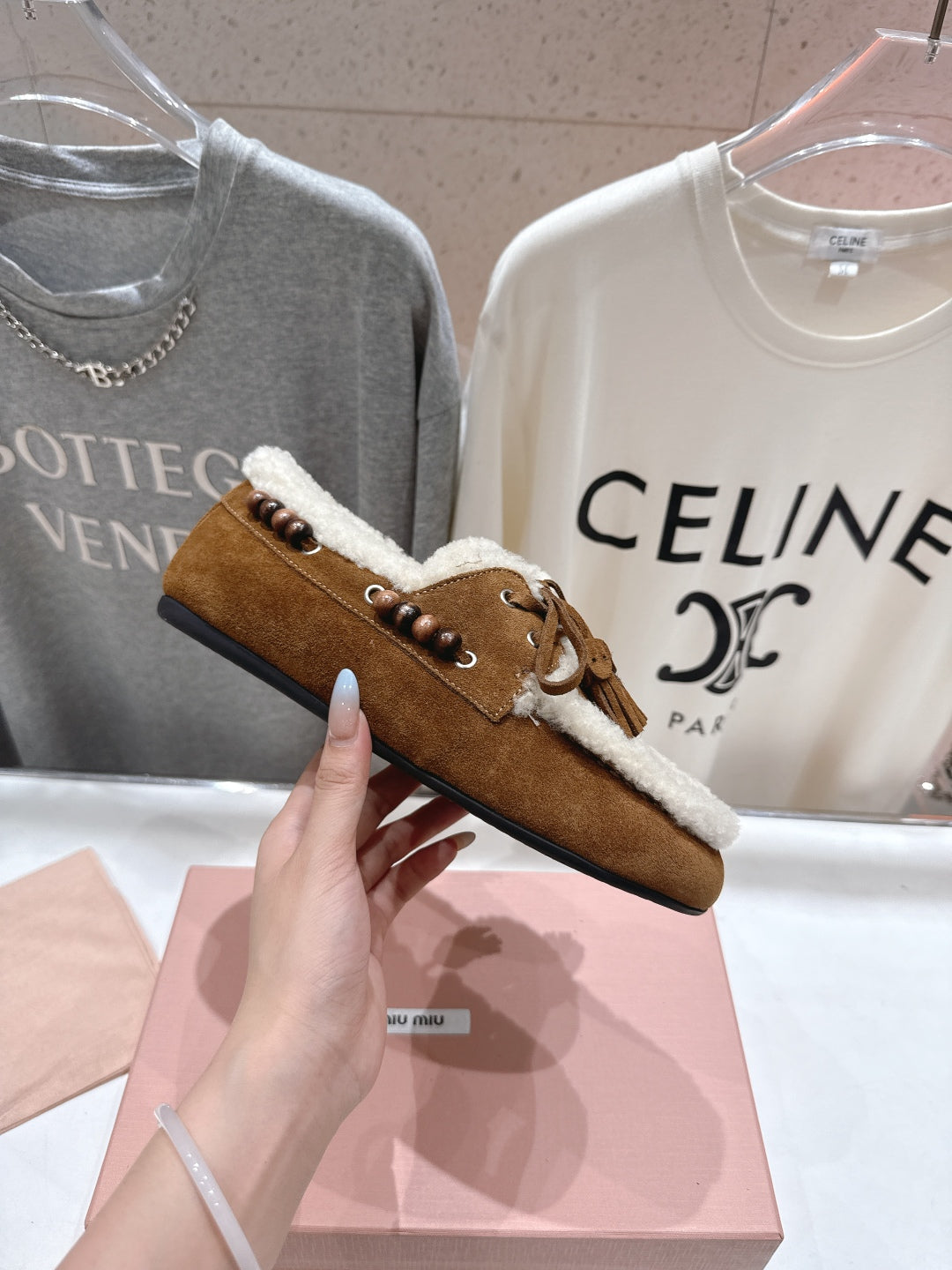 Miu miu Loafer Yünlü